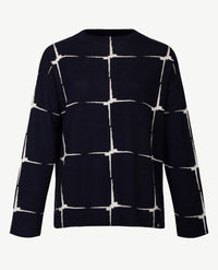 Gollé Haug - Pullover ronde hals - Navy met off-white