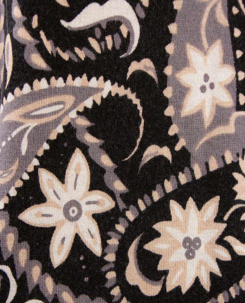 Gollé Haug - Lichte pullover ronde hals - Beige met zwart en grijs