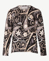 Gollé Haug - Lichte pullover ronde hals - Beige met zwart en grijs