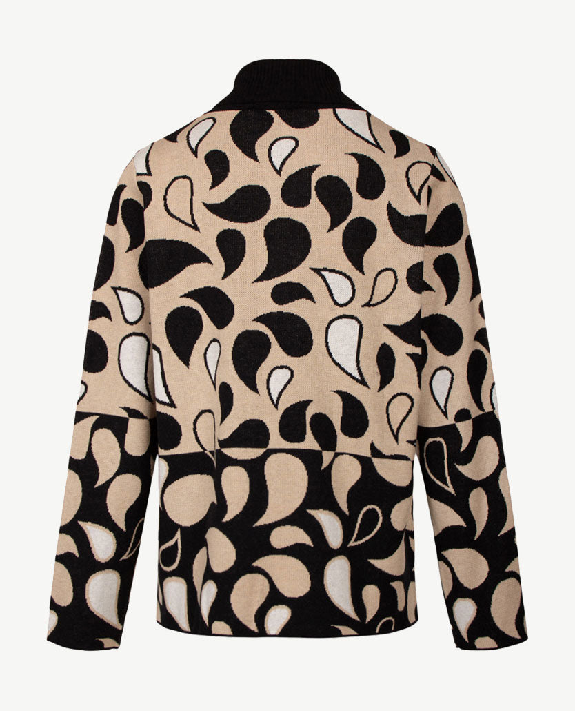 Gollé Haug - Pullover coll - Beige met zwart en off-white