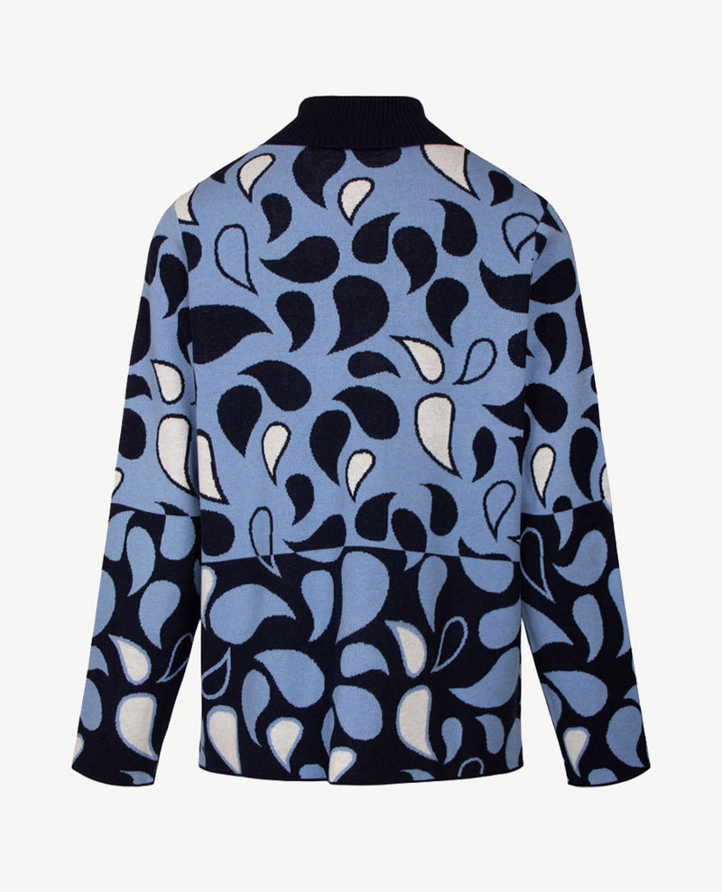Gollé Haug - Pullover coll - Navy met wit en ice