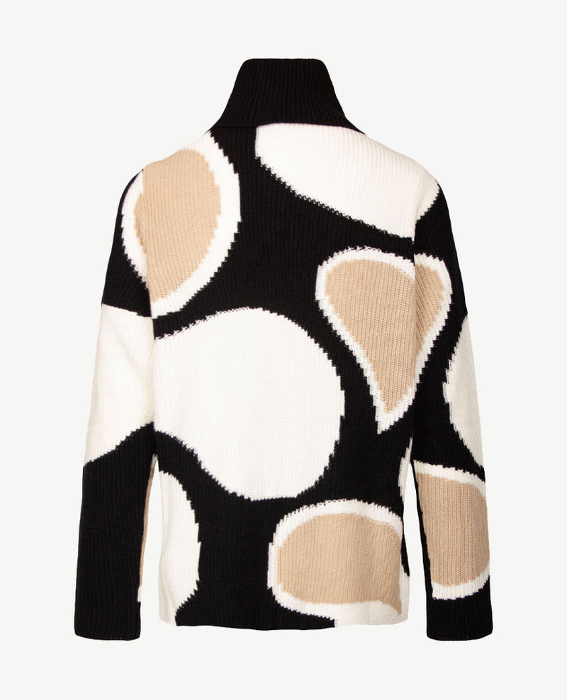Gollé Haug - Pullover coll - Beige met zwart en off-white