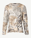 Gollé Haug - Lichte pullover ronde hals -Grijzen met beiges en off-white