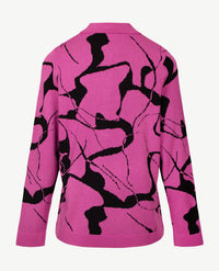 Gollé Haug -  Polo gebreid -  Pink  met zwart