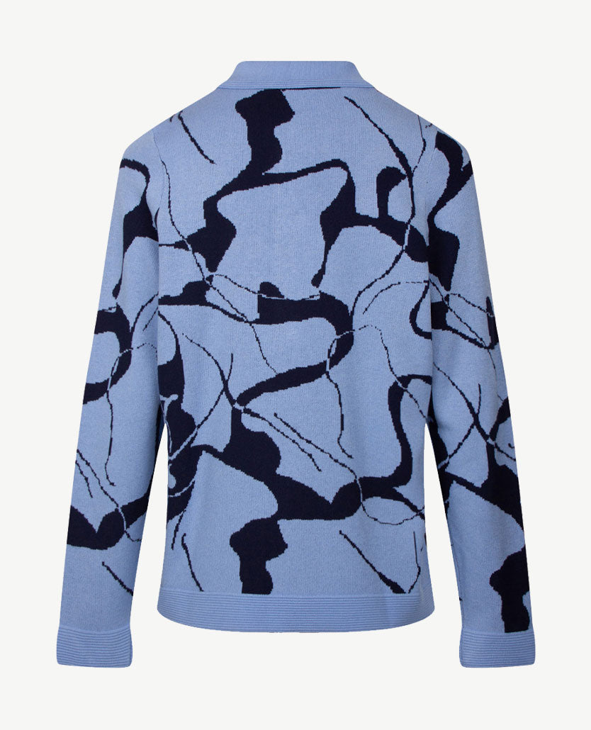 Gollé Haug -  Polo gebreid -  Ice  met navy