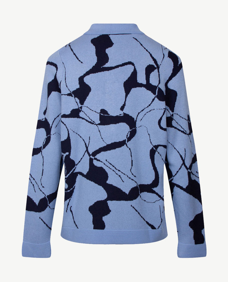 Gollé Haug -  Polo gebreid -  Ice  met navy