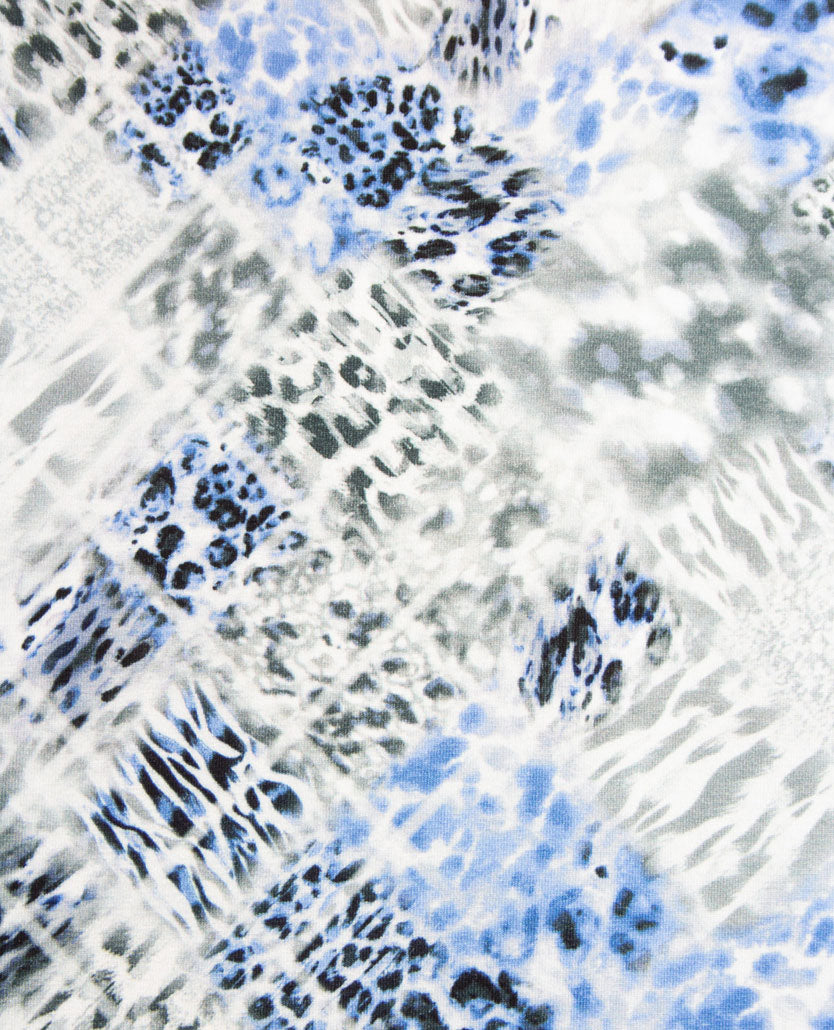 Gollé Haug - Top ronde hals - Ice blue met grijs en wit