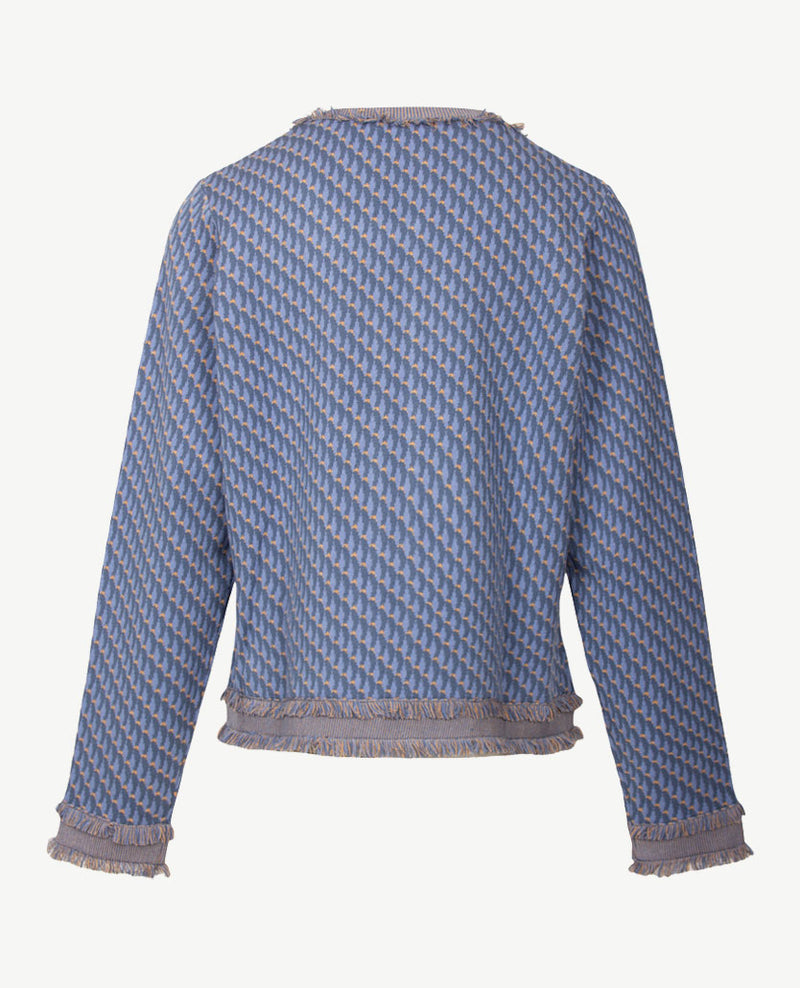 Gollé Haug - Vest - ronde hals - Indigo met beige en blue