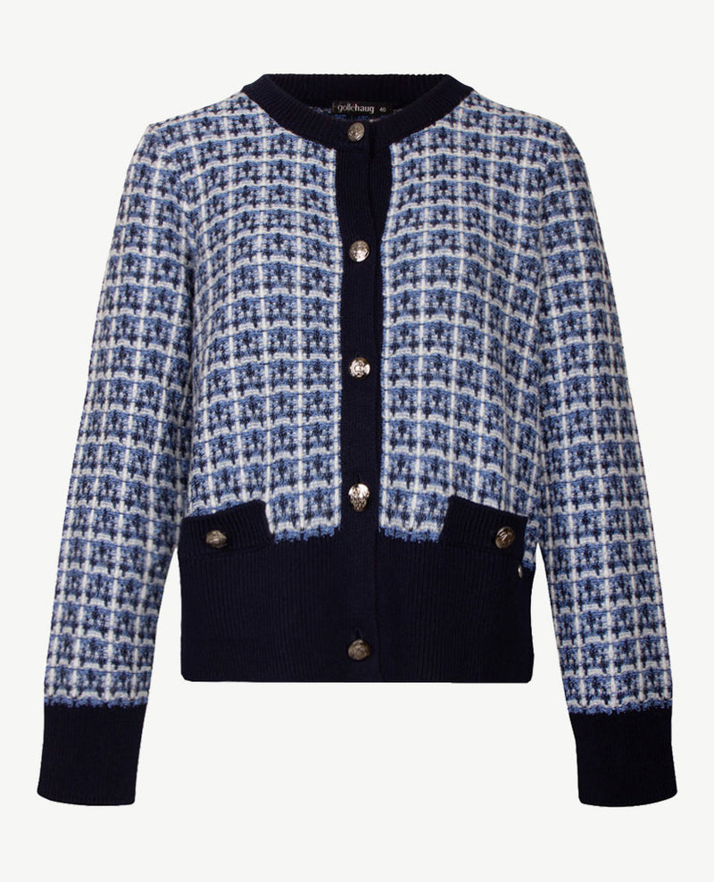 Gollé Haug - Vest 'Chanel' - ronde hals - Navy, off-white en blue