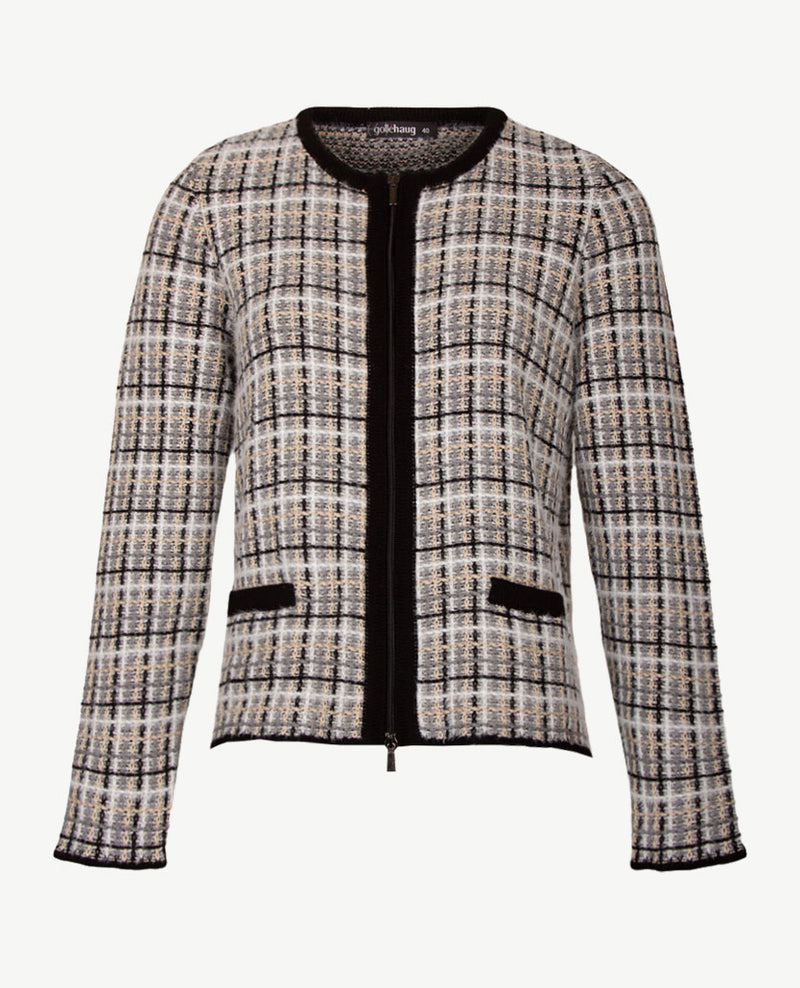 Gollé Haug - Vest met rits - ronde hals - Zwart, off-white en beige