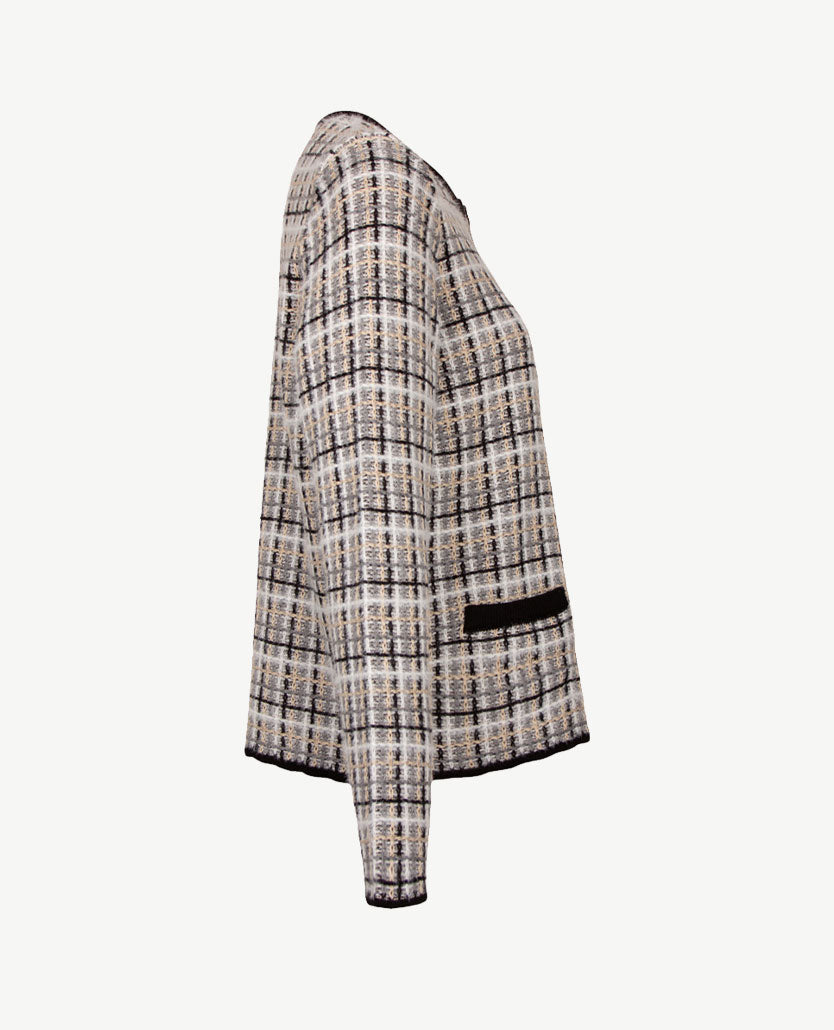 Gollé Haug - Vest met rits - ronde hals - Zwart, off-white en beige