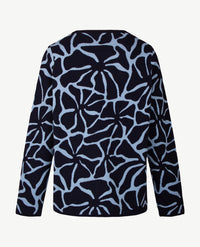 Gollé Haug - Damespullover ronde hals - Navy met ice blue