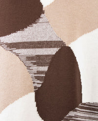 Gollé Haug - Damespullover coll - Choco met beige en cream