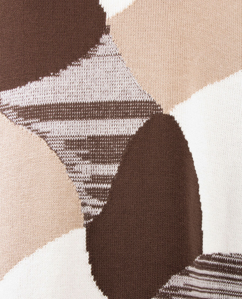 Gollé Haug - Damespullover coll - Choco met beige en cream