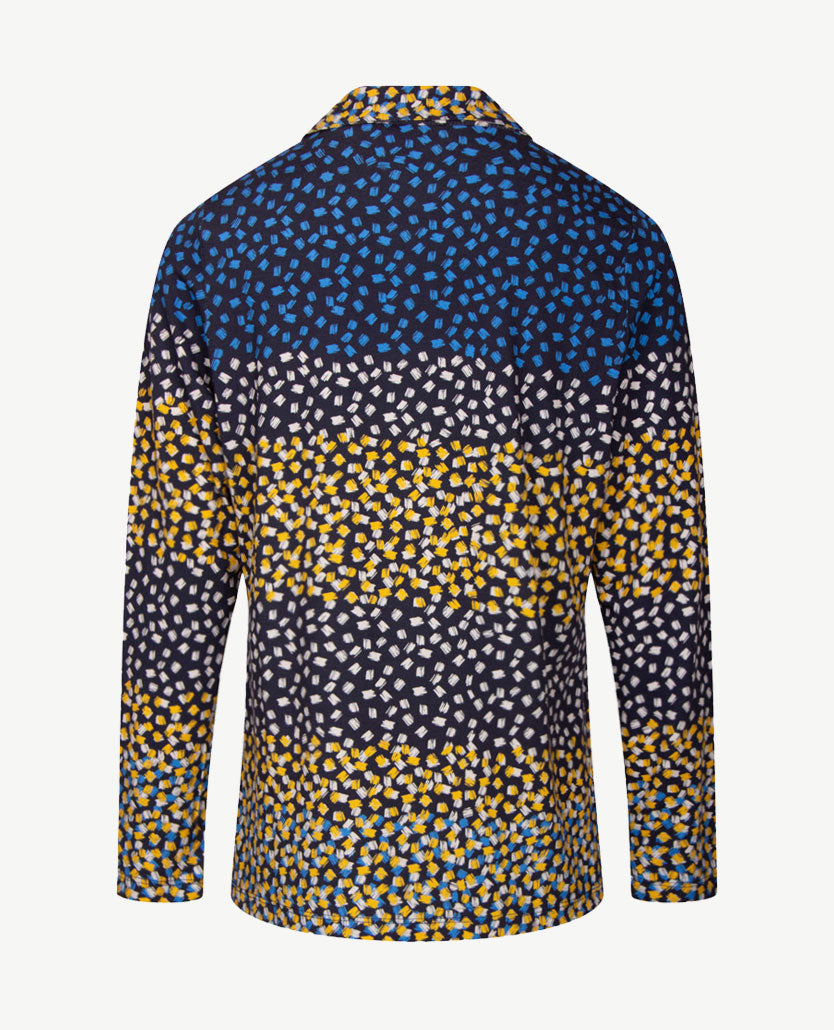 Gollé Haug - Damespolo - Jersey - Navy met oker, kobalt en beige