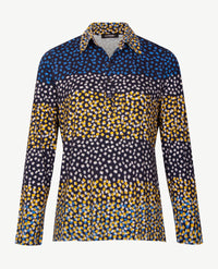 Gollé Haug - Damespolo - Jersey - Navy met oker, kobalt en beige