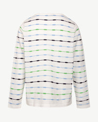 Gollé Haug - Lichte pullover V-hals - Wit met groen, blue en marine