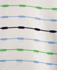 Gollé Haug - Lichte pullover V-hals - Wit met groen, blue en marine