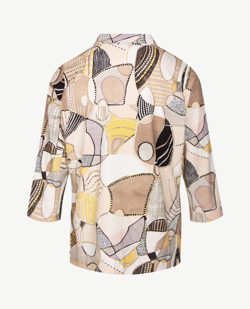 Gollé Haug - Polo - jersey - Beige met wit, taupe en rose en zwart