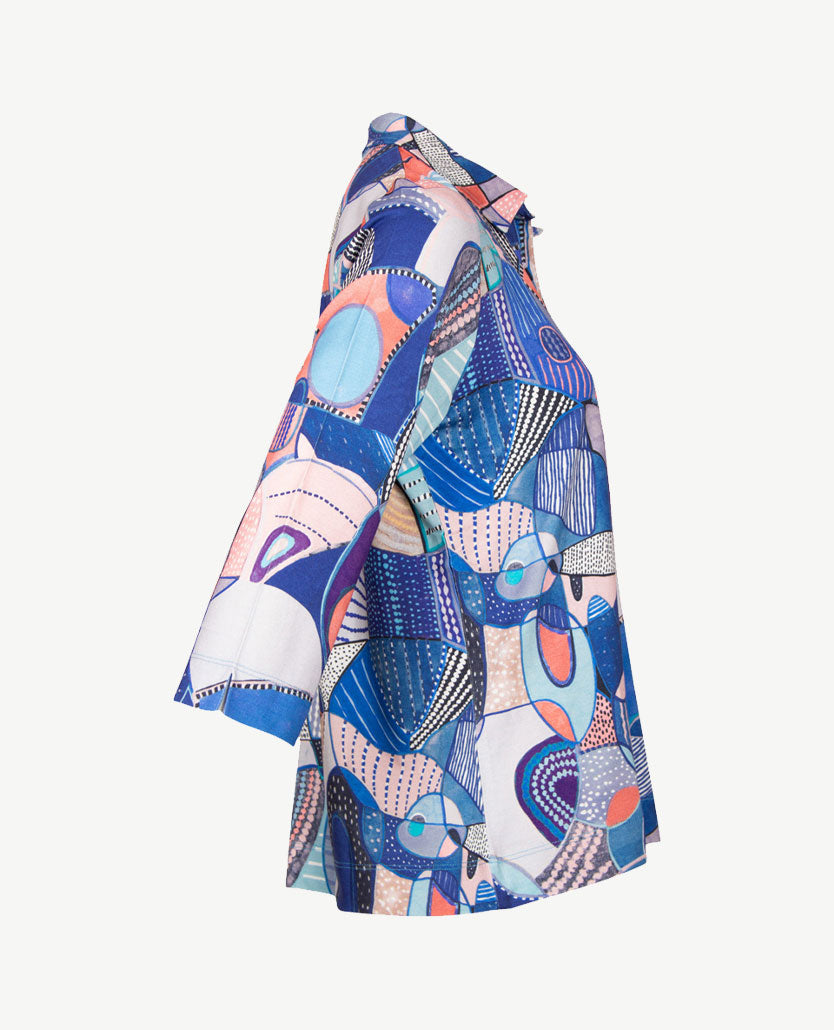 Gollé Haug - Polo - jersey - Jeans met peach, blauwen en wit