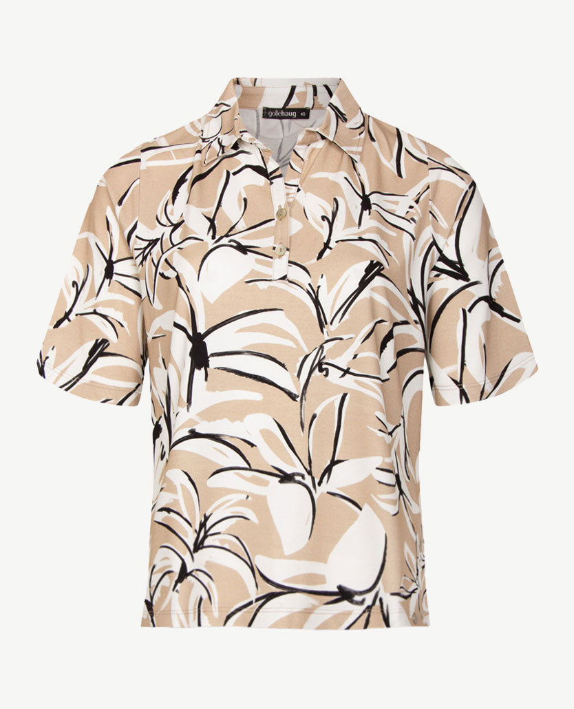 Gollé Haug - Polo - Jersey - Beige met wit en zwart