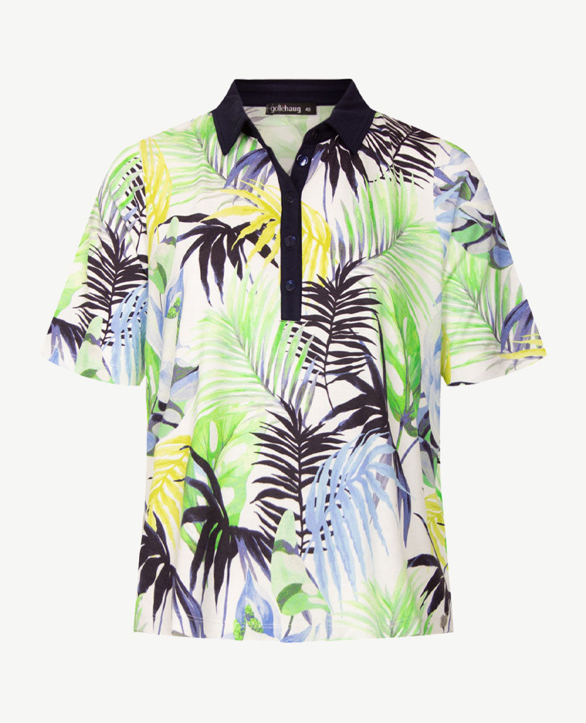 Gollé Haug - Polo - jersey - Navy met groenen, blauw en wit