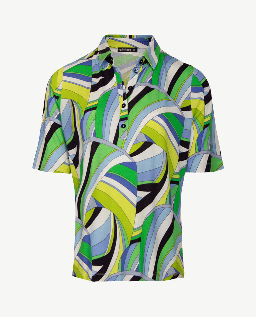 Gollé Haug - Polo - jersey - Grafisch groen, wit, blauw en navy