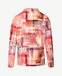 Gollé Haug - Damespolo - Jersey - Bordeaux met burnt orange en off-white en beige