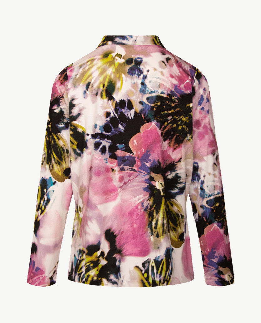 Gollé Haug - Damespolo - Jersey - Multicolor met rose, zwart en cream