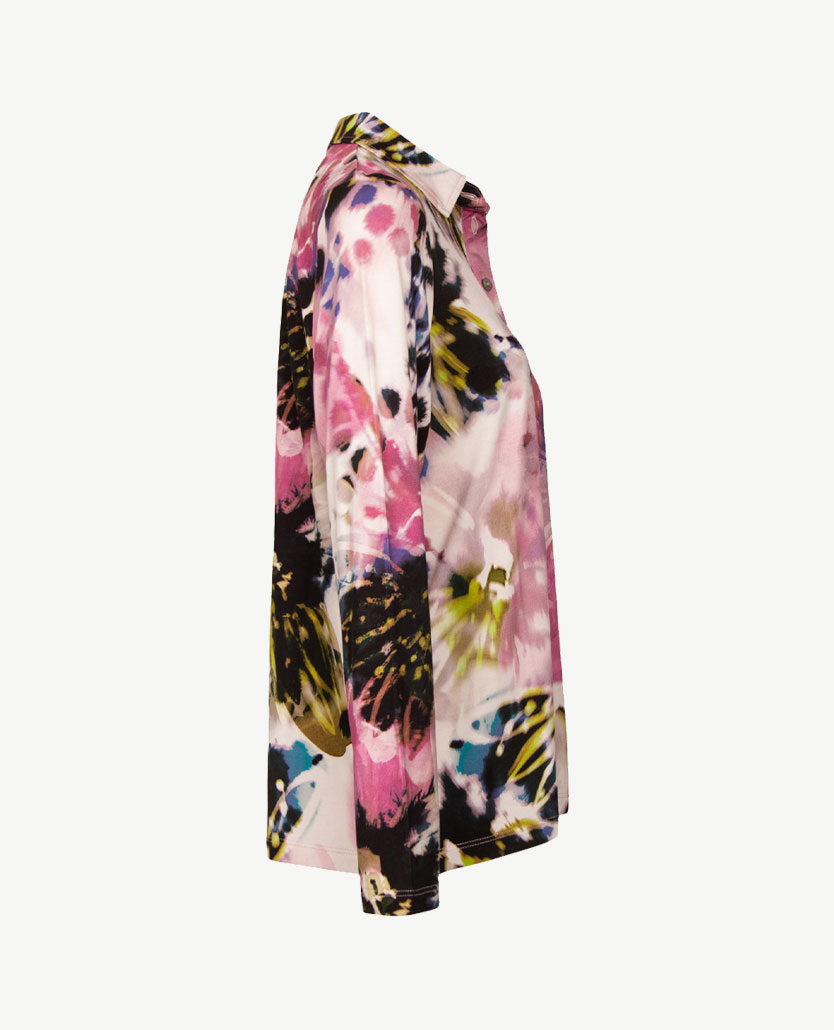 Gollé Haug - Damespolo - Jersey - Multicolor met rose, zwart en cream