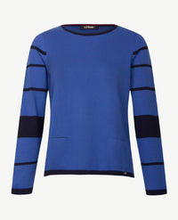Gollé Haug - Damespullover - Ronde hals - Kobalt met navy en pink