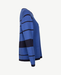 Gollé Haug - Damespullover - Ronde hals - Kobalt met navy en pink