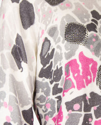 Gollé Haug - Dunne pullover - ronde hals - Dessin grijs, pink en licht beige