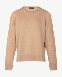 Gollé Haug - Lichte pullover ronde hals - Glans beige-caramel