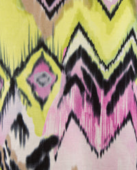 Gollé Haug - Lichte pullover ronde hals - Lime met rose, zwart, beige en wit in een multicolor dessin