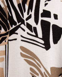 Gollé Haug - Lichte pullover V-hals - Wit met zwart en beiges-taupe