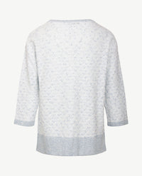 Gollé Haug - Lichte pullover ronde hals - Bouclé wit en blue