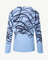 Gollé Haug - Dunne damespullover - Ronde hals - Iceblue met navy