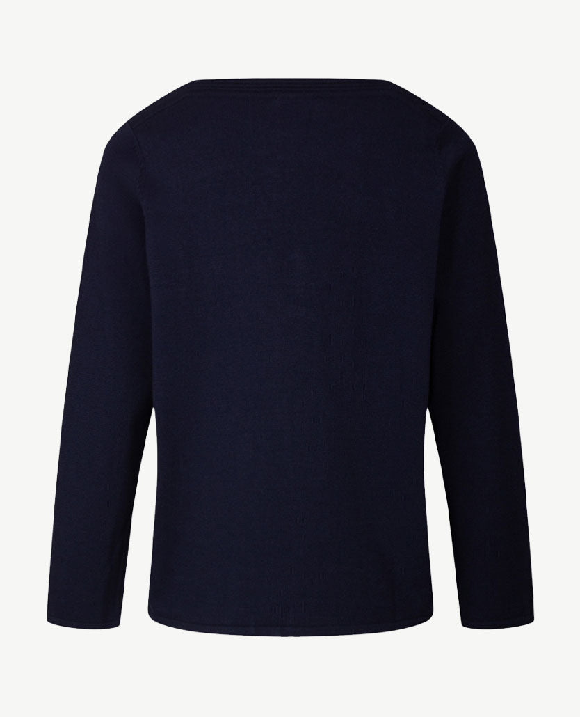 Gollé Haug - Damespullover ronde hals - Navy met grijs en blue
