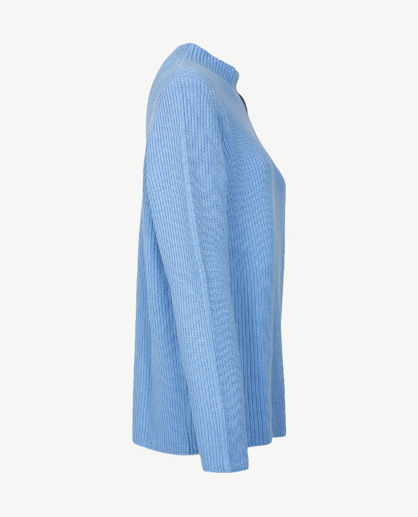 Gollé Haug - Damespullover opstaande boord - Navy en iceblue