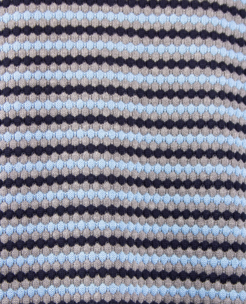 Gollé Haug - Damespolo gebreid - Navy met grijs en blue