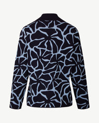 Gollé Haug - Damespullover platte coll - Navy en iceblue