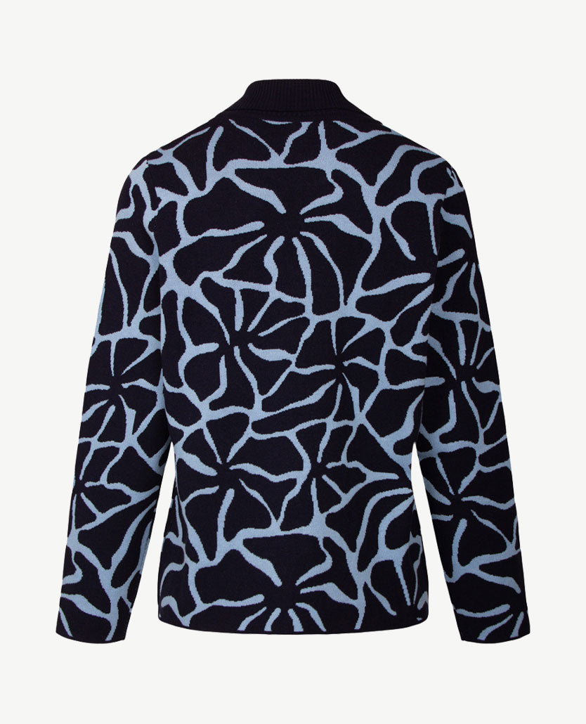 Gollé Haug - Damespullover platte coll - Navy en iceblue