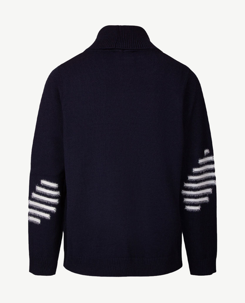 Gollé Haug - Damespullover met coll - Marine met off-white