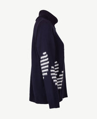 Gollé Haug - Damespullover met coll - Marine met off-white