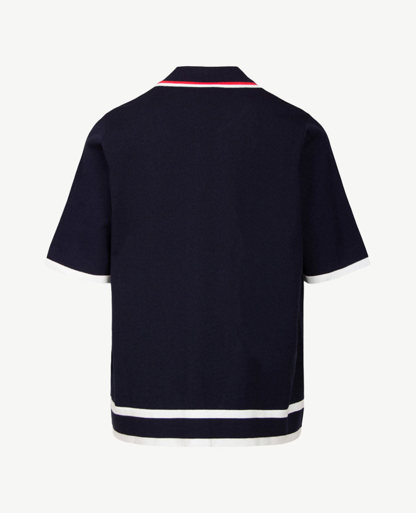 Gollé Haug - Polo - gebreid - Navy met rood en wit