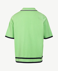 Gollé Haug - Polo - gebreid - Groen met navy en wit