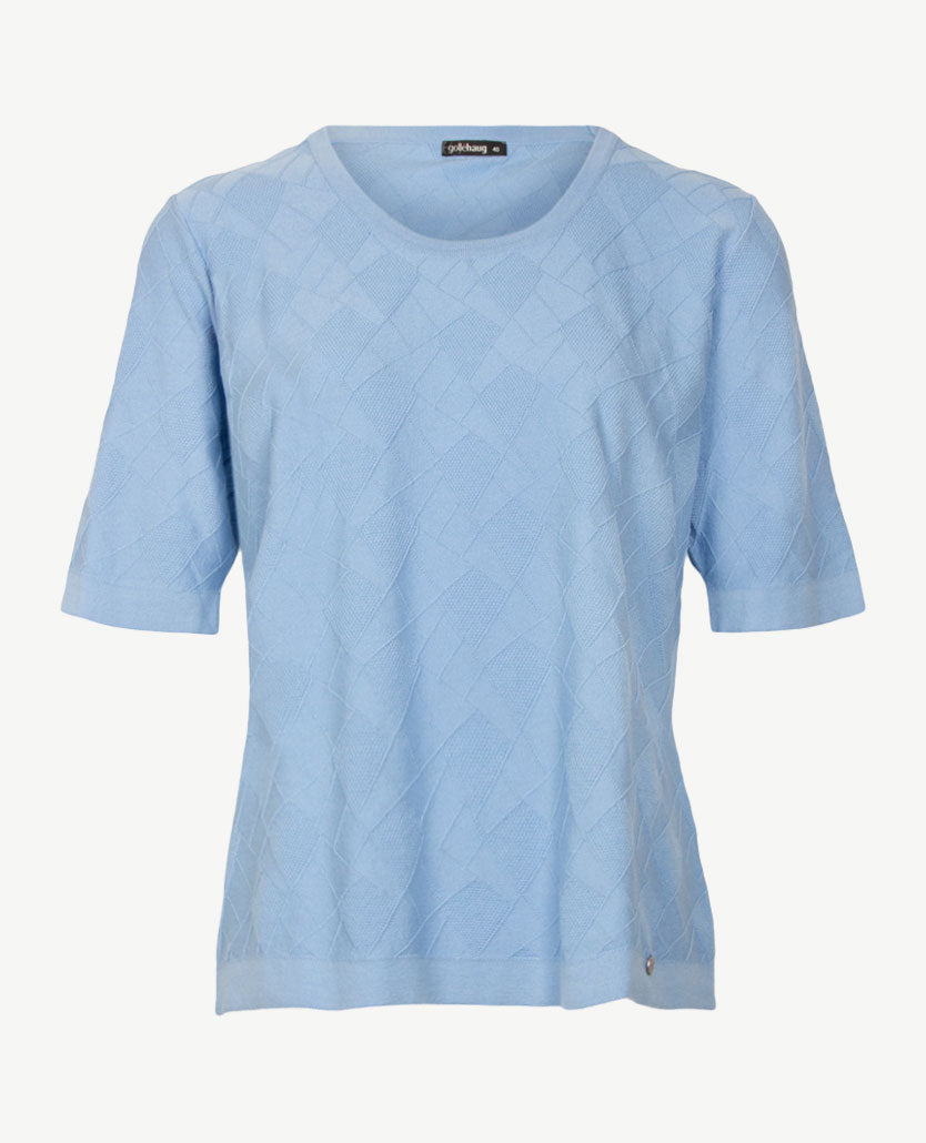 Gollé Haug - Lichte pullover ronde hals - Structuurtje - Blue
