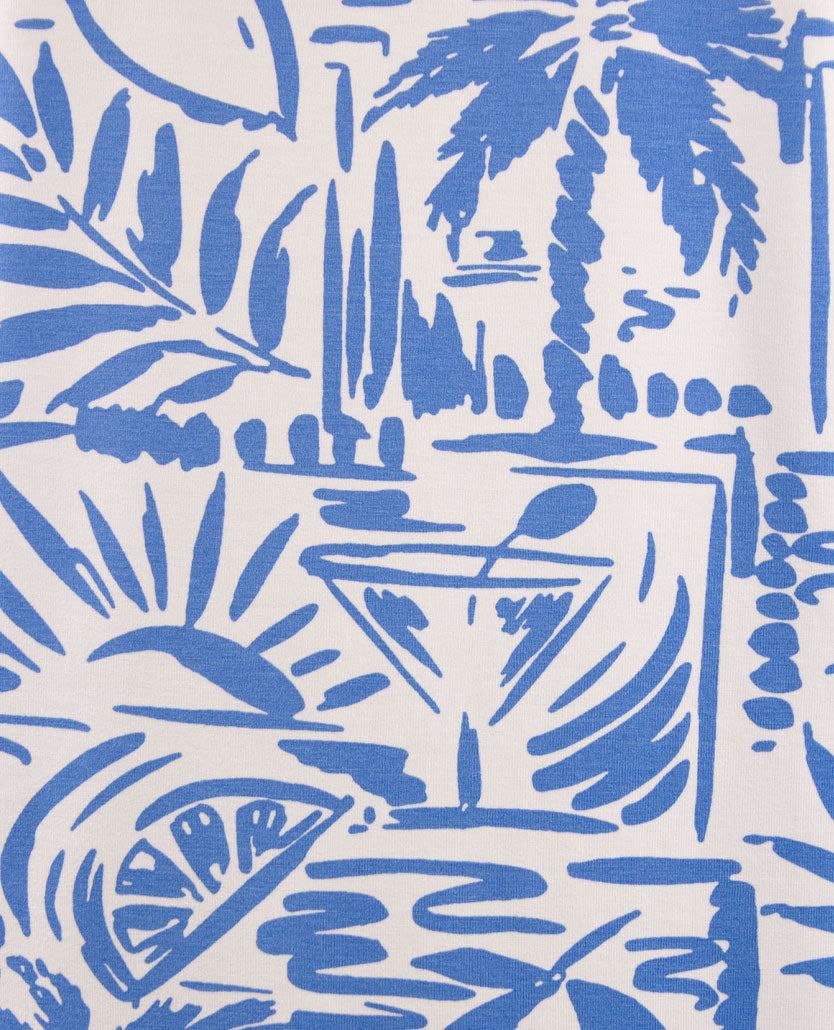 Gollé Haug - Top ronde hals - Kobalt met wit