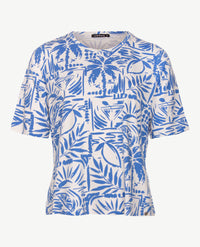 Gollé Haug - Top ronde hals - Kobalt met wit